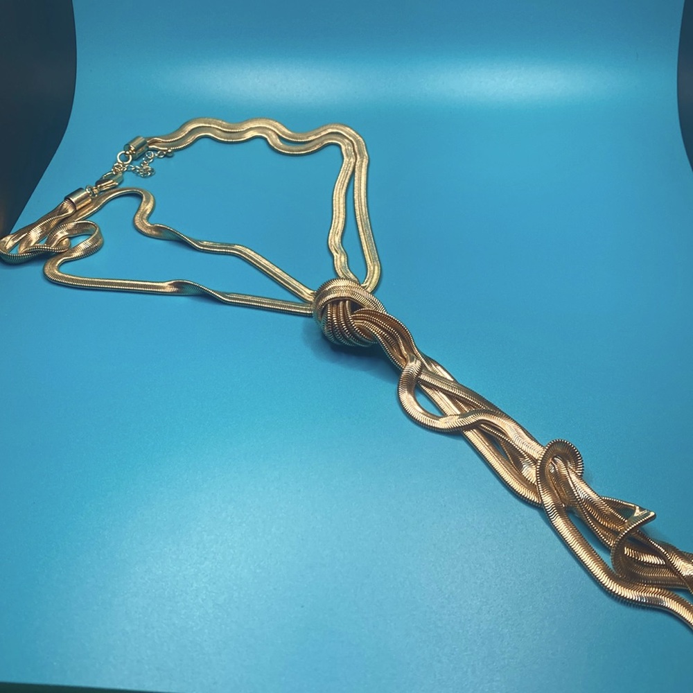 Fixed lariat necklace.